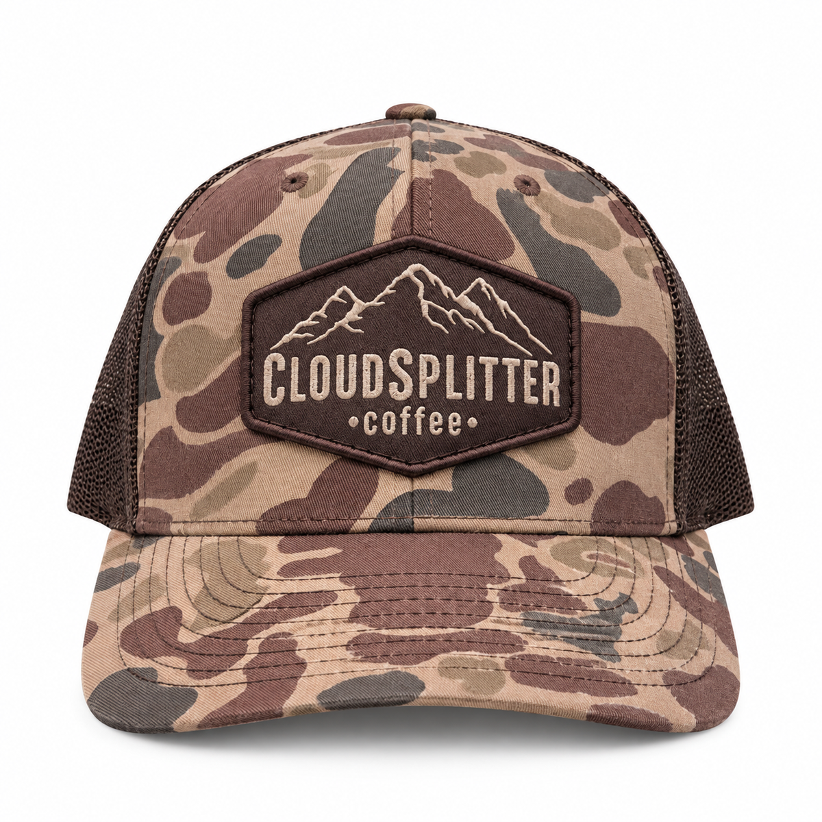 CloudSplitter Coffee Camo Trucker Outdoor Hat